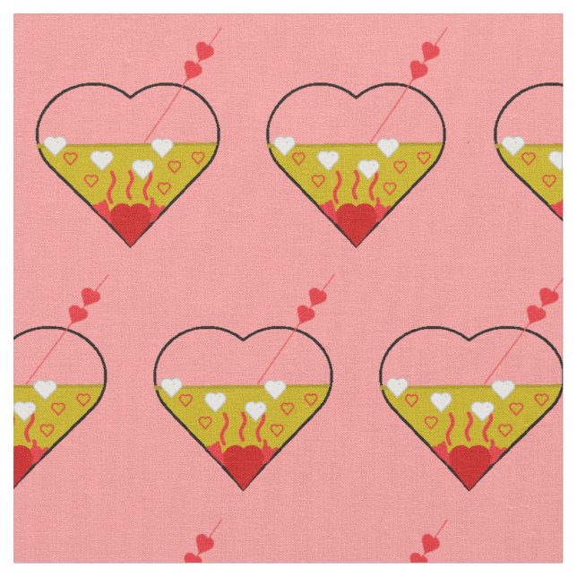 Shirley Temple Heart Fabric (Close Up)