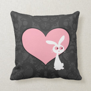 Shiro Bunny Love IV Throw Pillow