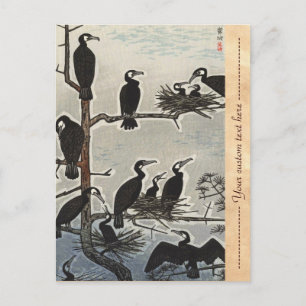 Shiro Kasamatsu Gathering of Cormorants ukiyo-e Postcard