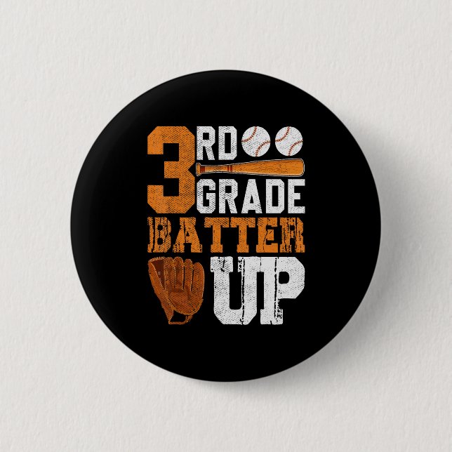 Shirt Back School 3rd Grade Students 2 Inch Round Button (Front)