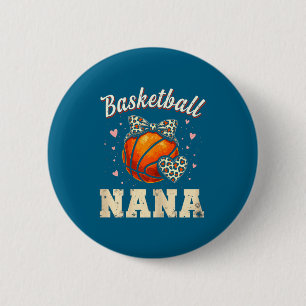 Shirt Basketball Nana Leopard Heart Bandana 2 Inch Round Button