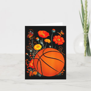 Shirt Basketball Silhouette Flowers Botanical Flor Card