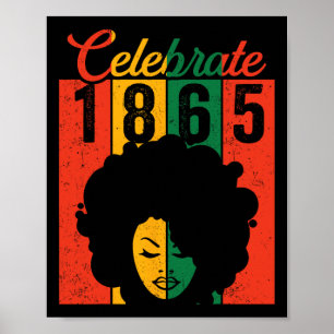 Shirt Black Women Celebrate 1865 Independence Day Poster