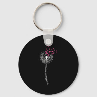 Shirt Breast Cancer Awareness Flower Pink Keychain