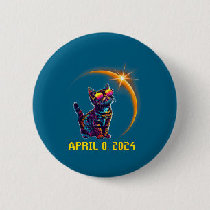 Shirt Cat Lovers Astronomy Solar Eclipse 2 Inch Round Button