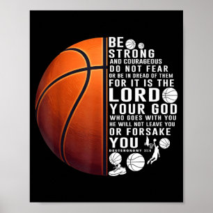 Shirt Christian Basketball Deuteronomy 31 6 Poster