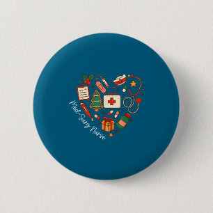 Shirt Christmas Med Surg Nurse Heart 2 Inch Round Button