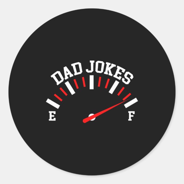 Shirt Dad Jokes Full Meter Funny Father’s Day Gift Classic Round Sticker (Front)