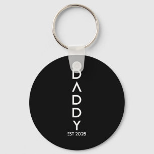 Shirt Daddy Est 2025 New Dad Baby Reveal Gift Tee  Keychain