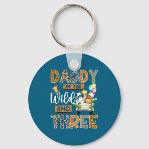 Shirt Daddy Wild 3rd Birthday Safari Keychain