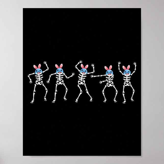 Shirt Dancing Skeletons Dance Challenge Dolphin Poster (Front)