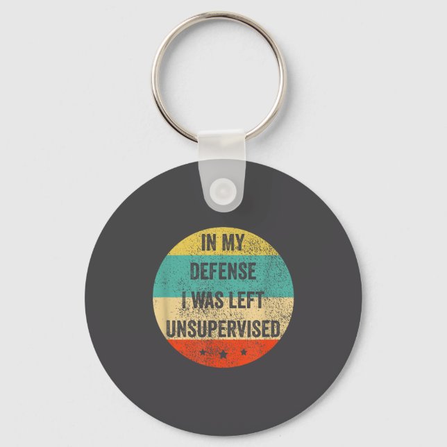 Shirt Defense Left Unsupervised Sarcastic Keychain (Front)