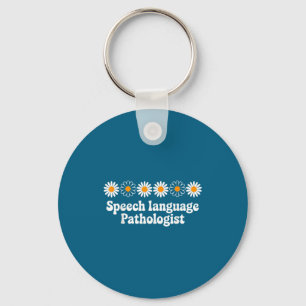 Shirt Floral Speech Language Pathologist Therapist Keychain
