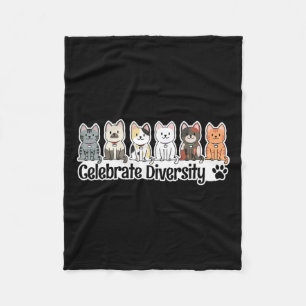 Shirt For Cat Lovers Celebrate Diversity Pet Owner Fleece Blanket