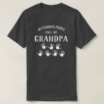 Shirt For Grandpa or Grandma 7 Grandkids Handprint<br><div class="desc">Show your love for your favourite people/grandkids with this one-of-a-kind tshirt! Change the name from grandpa to Poppa, Gramps, Pops, Grandma, Nana, or whatever your grandkids call you. There are currently 7 handprints and names but if you have fewer grandchildren, just delete the handprints - click personalize and then customize...</div>