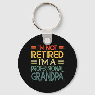 Shirt For Men Funny Fathers Day Retired Grandpa 2  Keychain