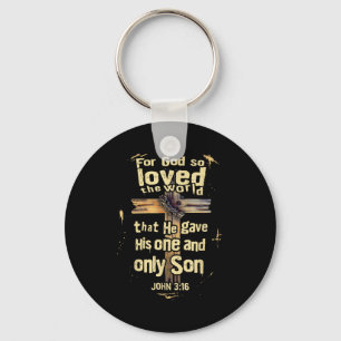 Shirt John 3 16 Cross Christian Keychain