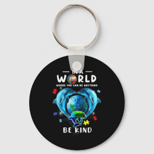 Shirt Kind Dolphin Autism Awareness Back Keychain