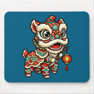 Shirt Lion Dance Chinese Fire Horse Mouse Pad