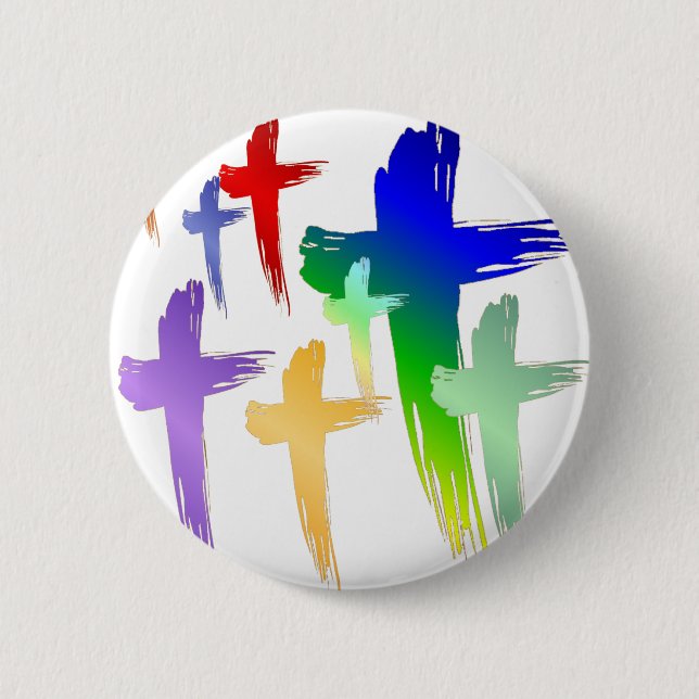 SHIRT_manycrosses 2 Inch Round Button (Front)