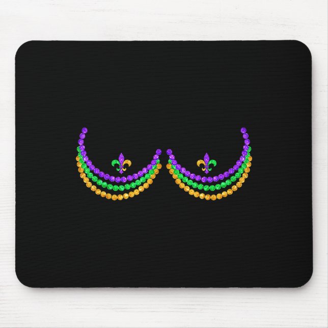 Shirt Mardi Gras Funny Beads S Outline Costume Hum Mouse Pad (Front)