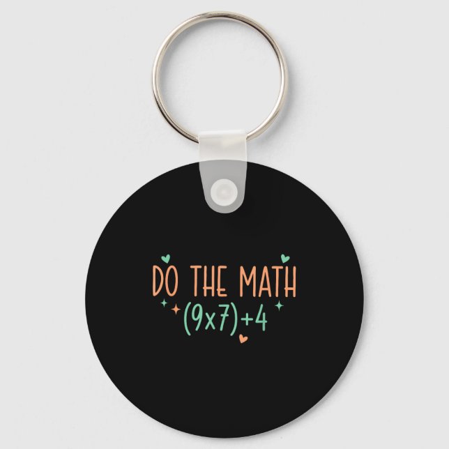 Shirt Math 67 Meme Six Seven Keychain (Front)
