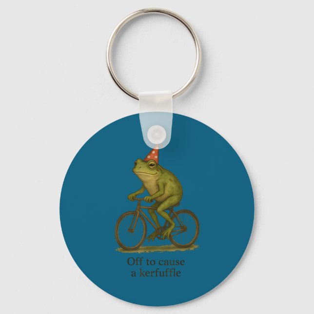 Shirt Off Cause Kerfuffle Frog Meme Keychain (Front)