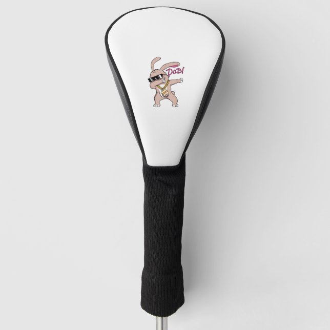 Shirt Rabbit Dance Dabbing Easter Bunny  Golf Head Cover (Front)