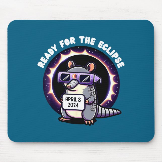 Shirt Ready Total Solar Eclipse Armadillo Mouse Pad (Front)