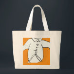 Shirt Silhouette Fun Orange Kids Large Tote Bag<br><div class="desc">Large Tote Bag</div>