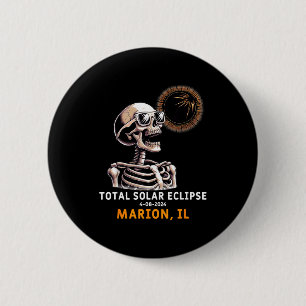 Shirt Skeleton Solar Eclipse Marion Illinois 2 Inch Round Button