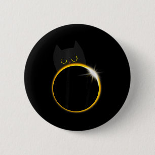 Shirt Solar Eclipse Black Cat Lover 2 Inch Round Button