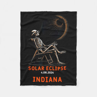 Shirt Solar Eclipse Skeleton Indiana Souvenir Fleece Blanket