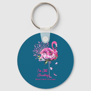 Shirt Still Standing Flamingo Breast Cancer Keychain