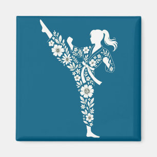 Shirt Taekwondo Floral Martial Arts Karate Magnet