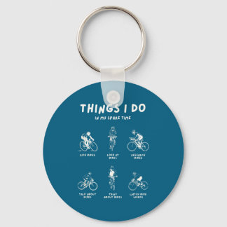 Shirt Things Spare Time Bike Keychain