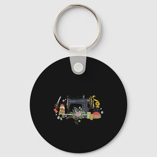 Shirt Things Spare Time Sewing Quilting Keychain (Front)