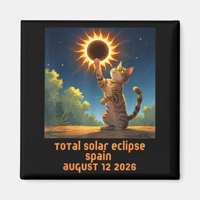 Shirt Total Solar Eclipse Cat Spain Magnet (Front)