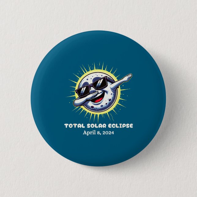 Shirt Total Solar Eclipse Dabbing Moon 2 Inch Round Button (Front)
