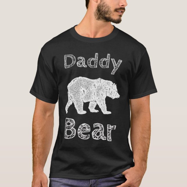 Shirts For Men Funny Daddy Bear T Shirt Fathers Da (Front)
