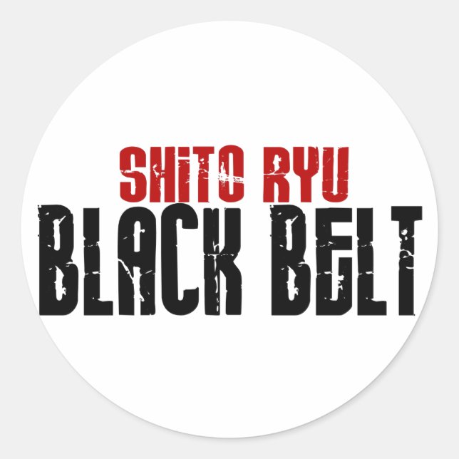 Shito Ryu Black Belt Karate Classic Round Sticker (Front)