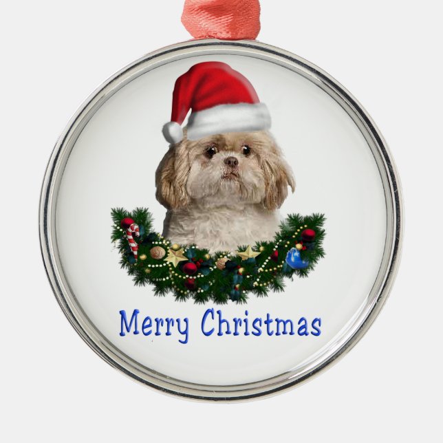 Shitzu Christmas ornament (Front)