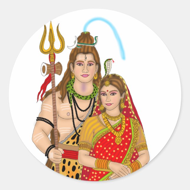 Shiv Parvati Sticker (Front)