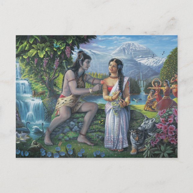 Shiva and Parvati - The All-Auspicious Couple Postcard (Front)