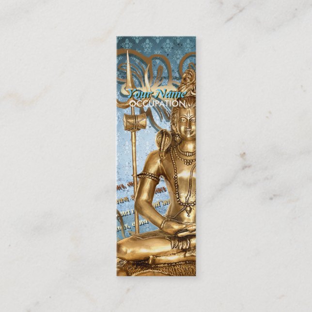 Shiva Blue Damask - Carte d'appel (Devant)