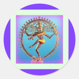 Shiva Dancing in Violet Mysticism by Sharles Classic Round Sticker