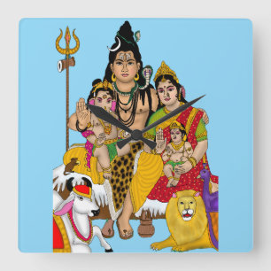 Shiva Family Wall Clock