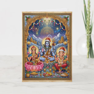 Shiva Ganesh Lakshmi Hindu Christmas Card