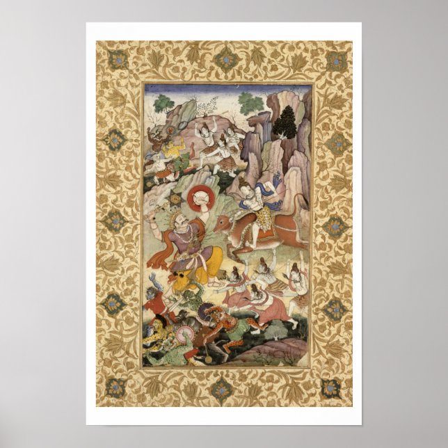 Shiva killing the Demon Andhaka, c.1585-90 Poster (Front)