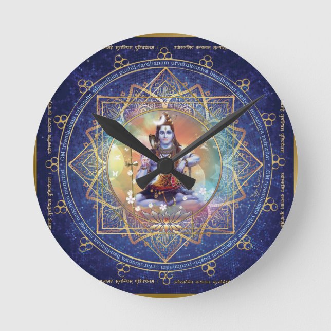 Shiva Mahamrityunjaya - Karma purifying Round Clock (Front)
